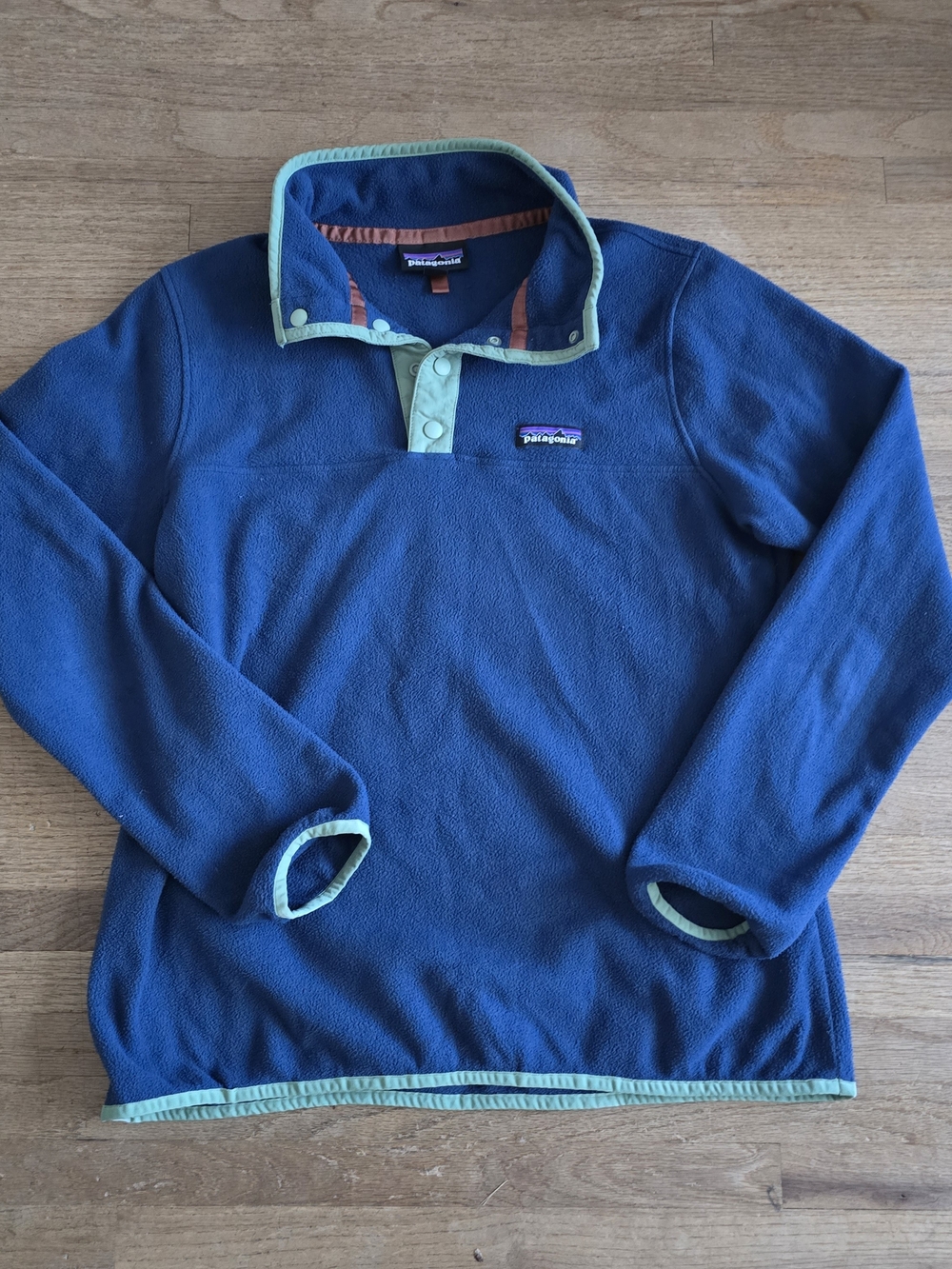 Patagonia Micro D Fleece T Snap Pullover Jacket Women's Medium Stone Blue